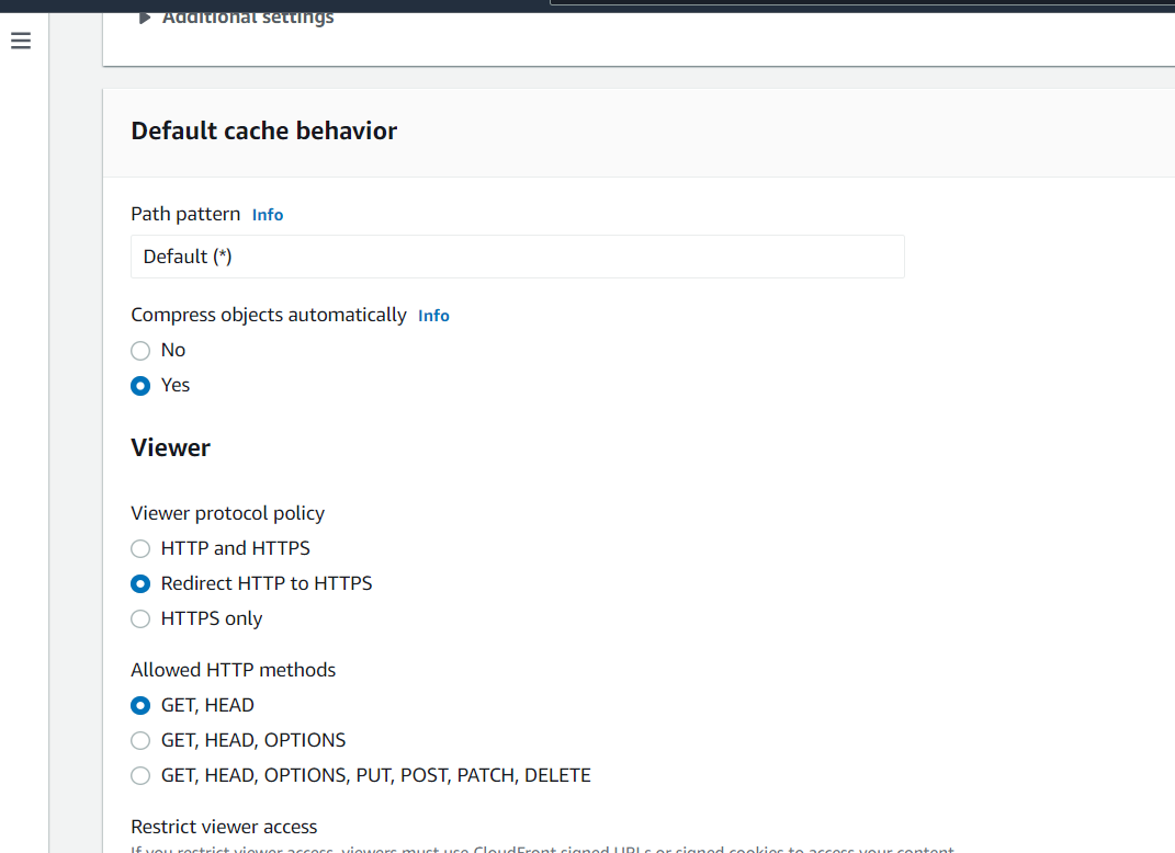 viewer protocol policy redirect http to https